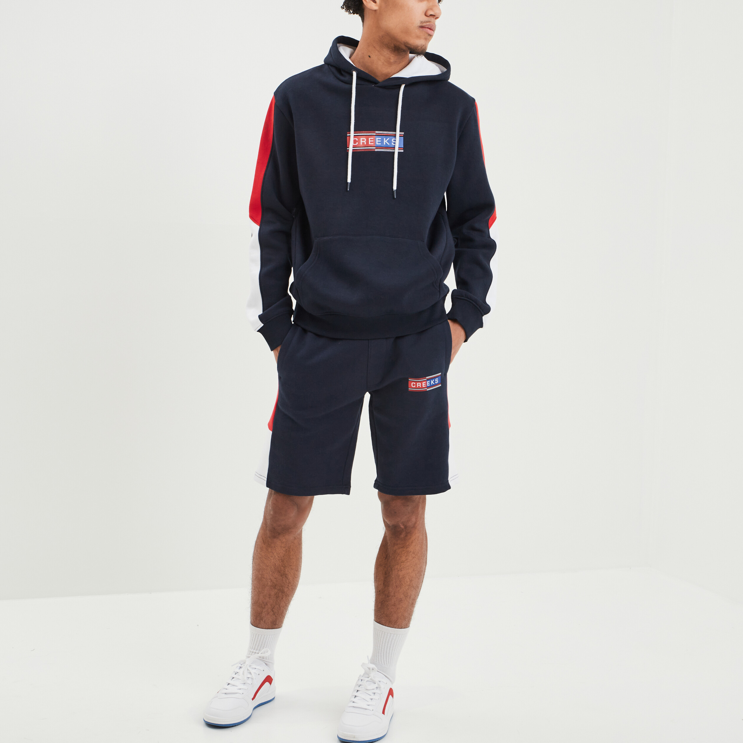 Jogging-Short droit à coulisse Creeks bleu marine homme | La Halle