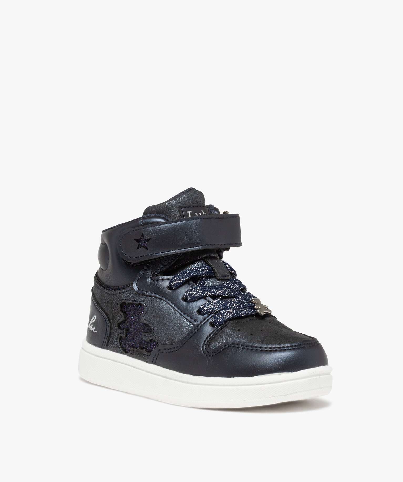 Baskets fille mid-cut ourson pailleté - LuluCastagnette bleu | GEMO