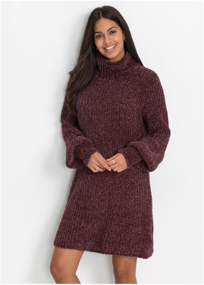 Chenille Strickkleid aus recyceltem Polyester