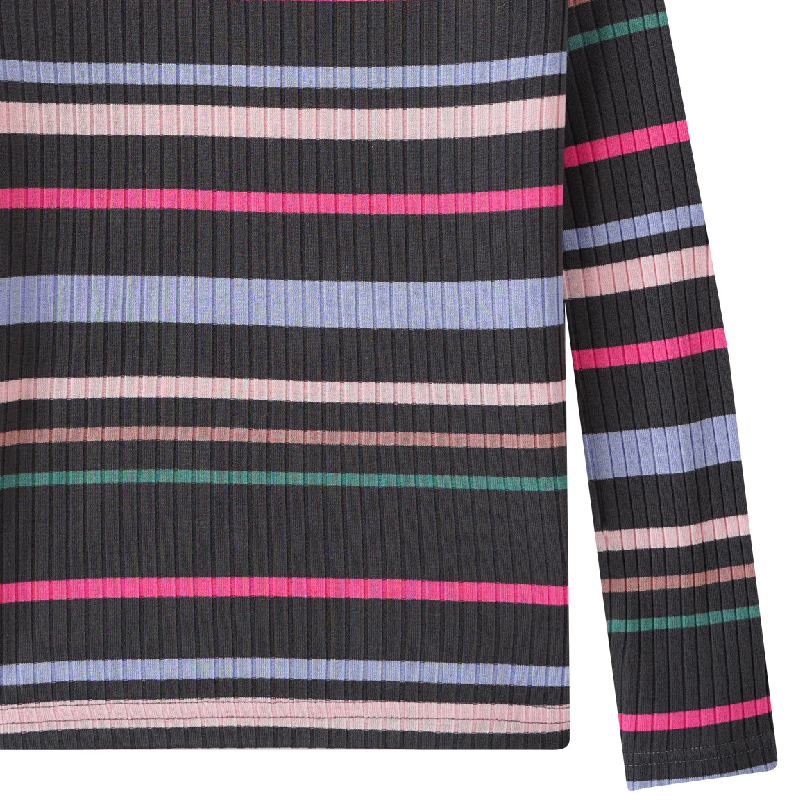 Mädchen Langarmshirt mit Rippstruktur