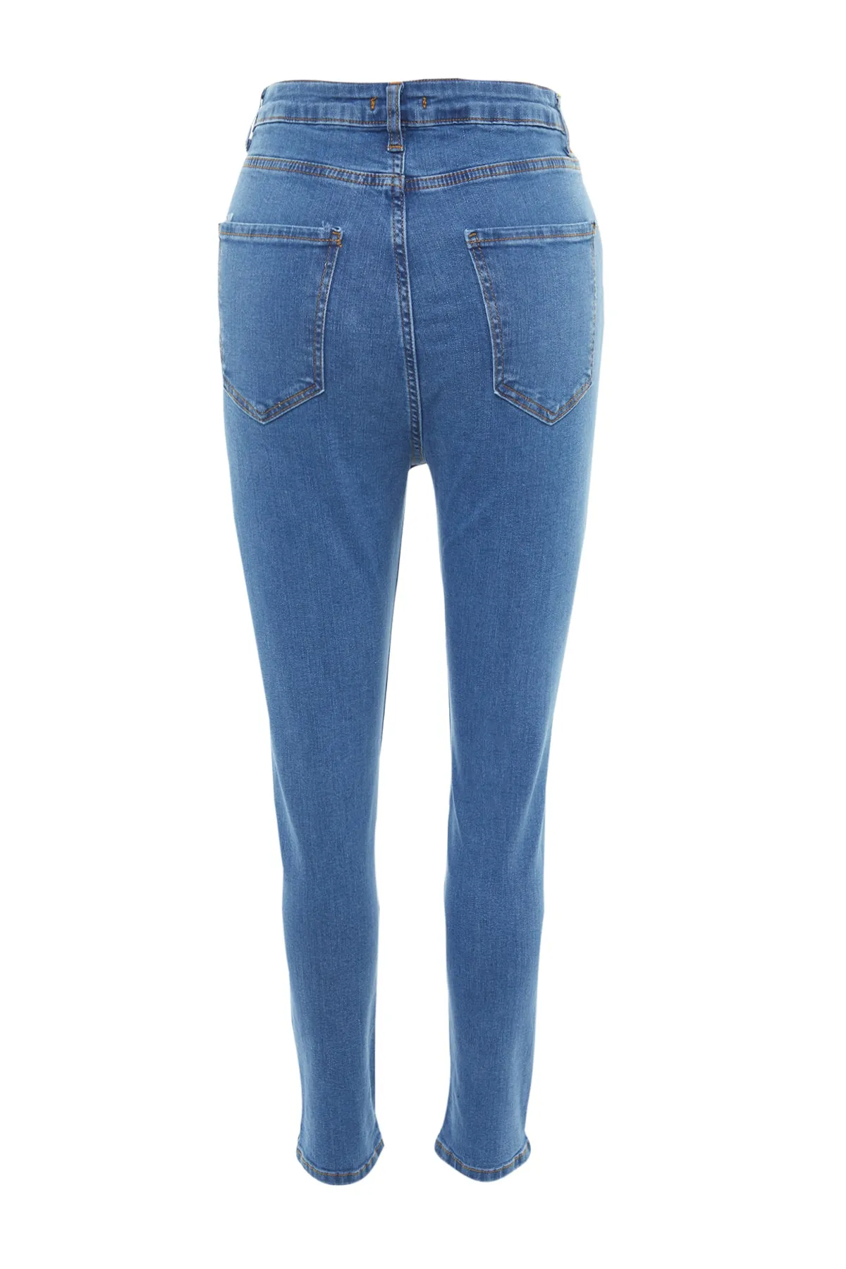 Trendyol Curve  Dunkelblaue Skinny Jeans mit hoher Taille TBBAW23CJ00012