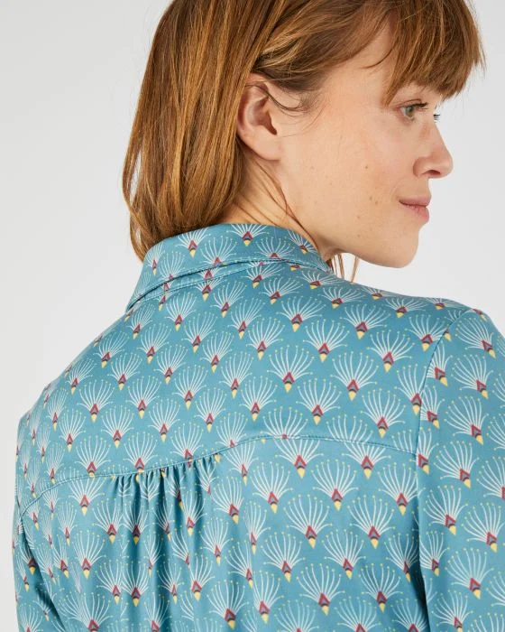 Chemisier maille chaude fleuri ou géométrique