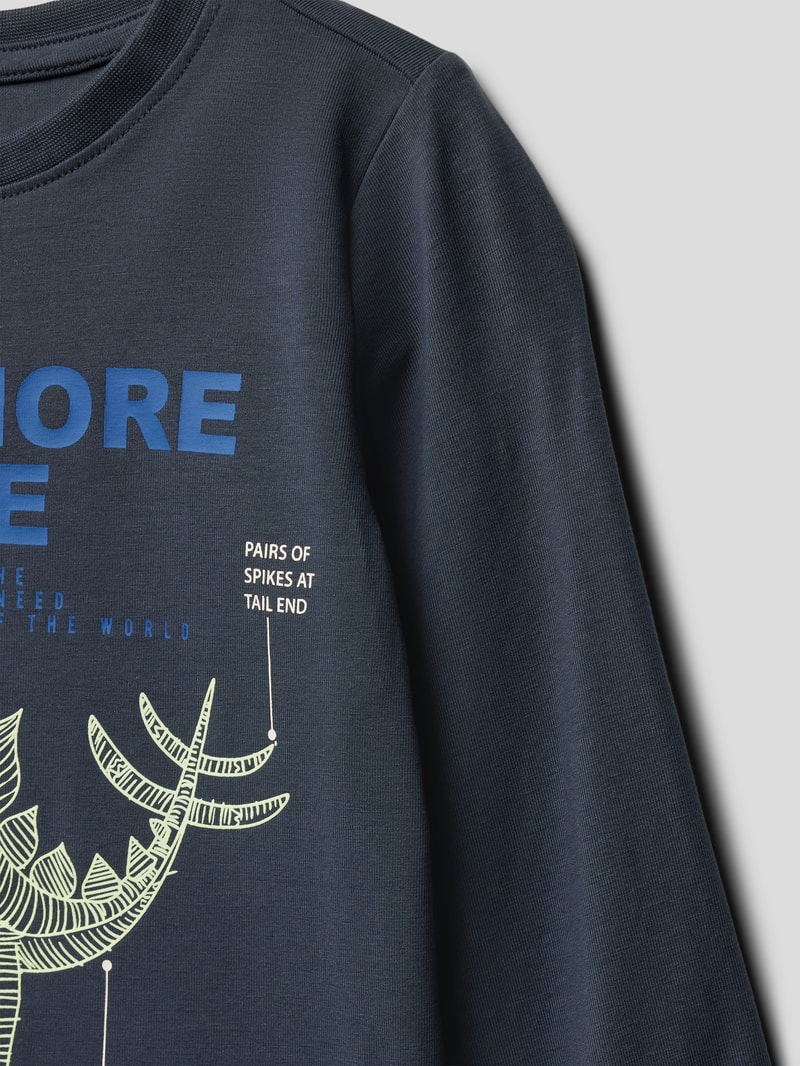 Longsleeve mit Motiv-Print in blau