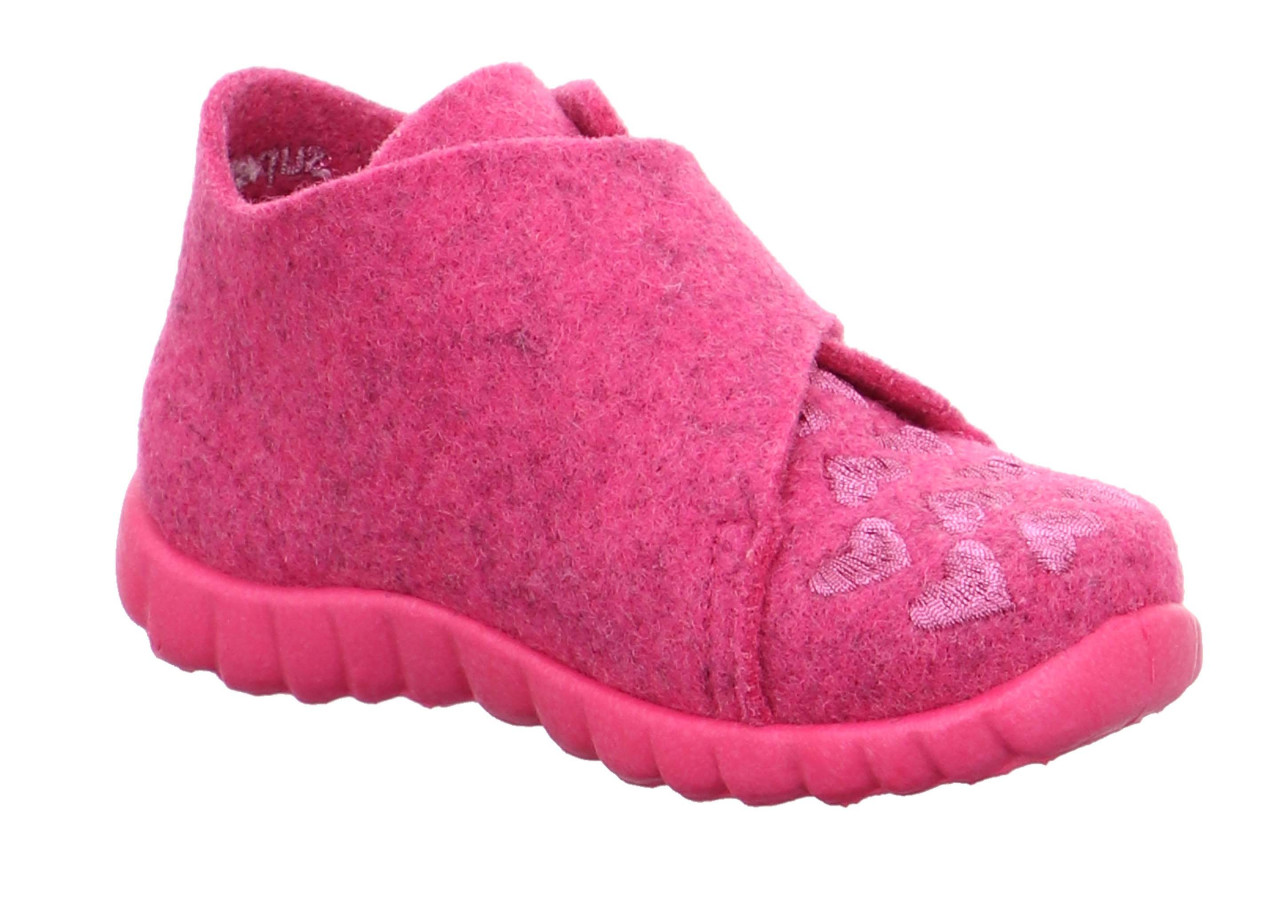 HAPPY - Pink Hausschuh mit Klettverschluss
