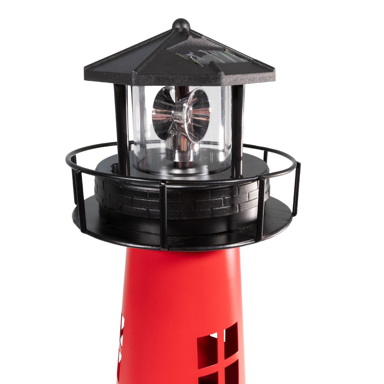 Lemodo Gartendeko Solar Leuchtturm mit rotierender LED-Beleuchtung 60 cm hoch