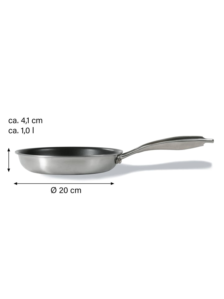 Stoneline Edelstahlpfanne Bratpfanne | ohne Deckel in Edelstahl | 20cm günstig kaufen 20 cm