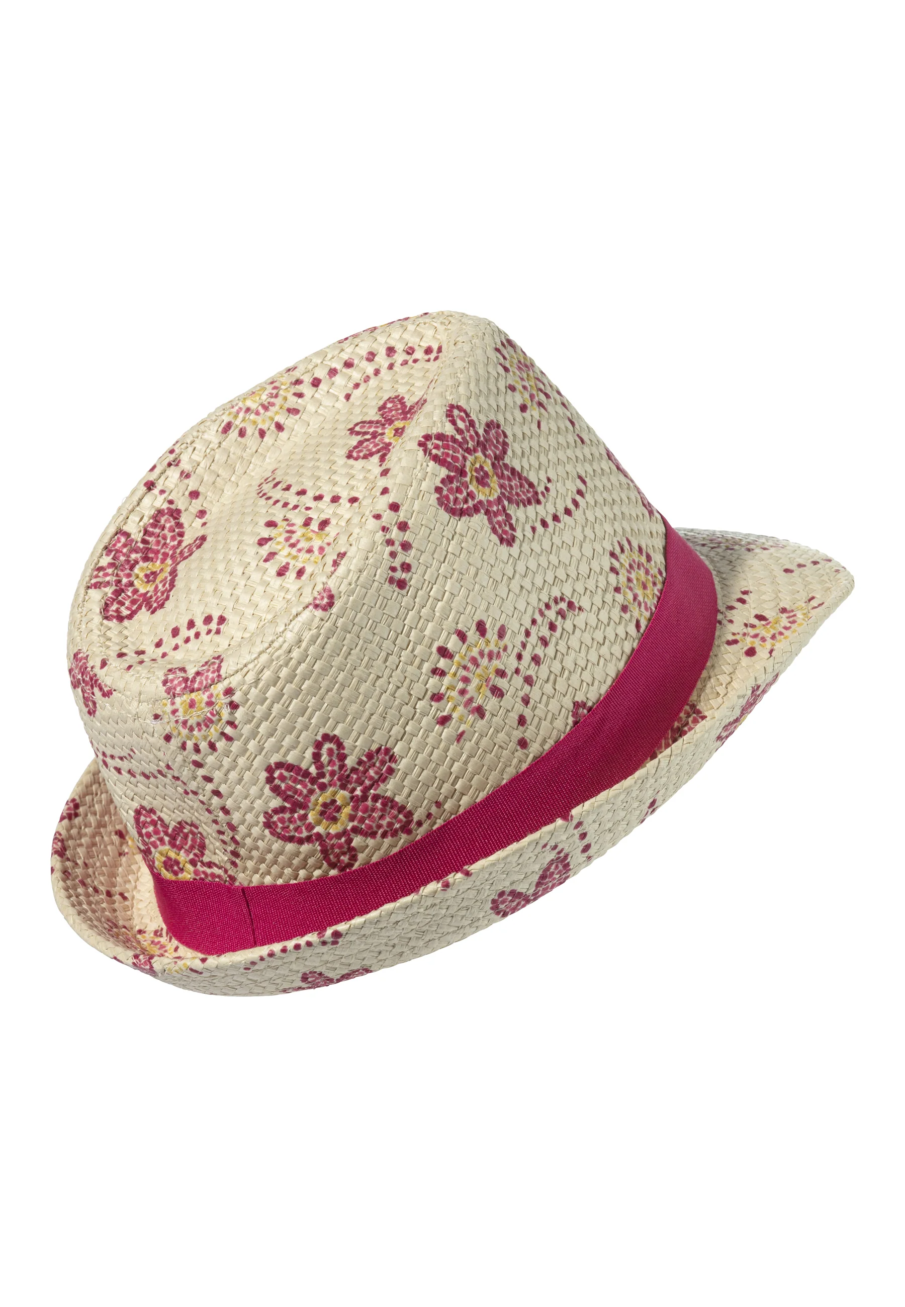 Strohhut bedruckt mit sommerlichem Blumenprint