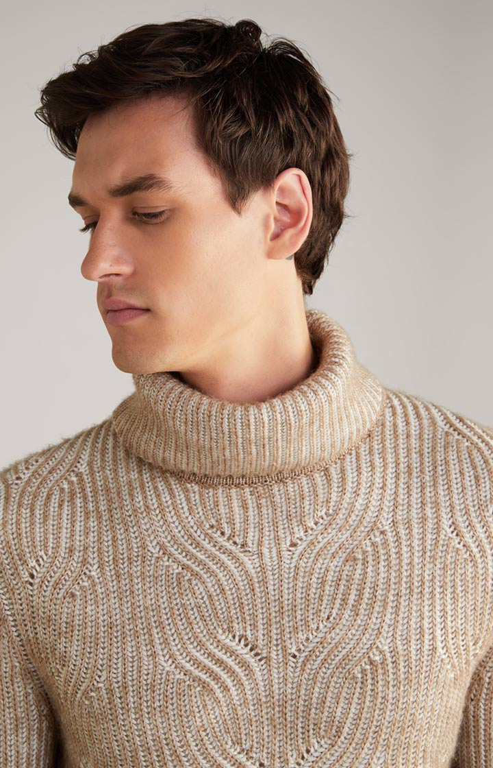Strickpullover Hairo in Braun/Offwhite