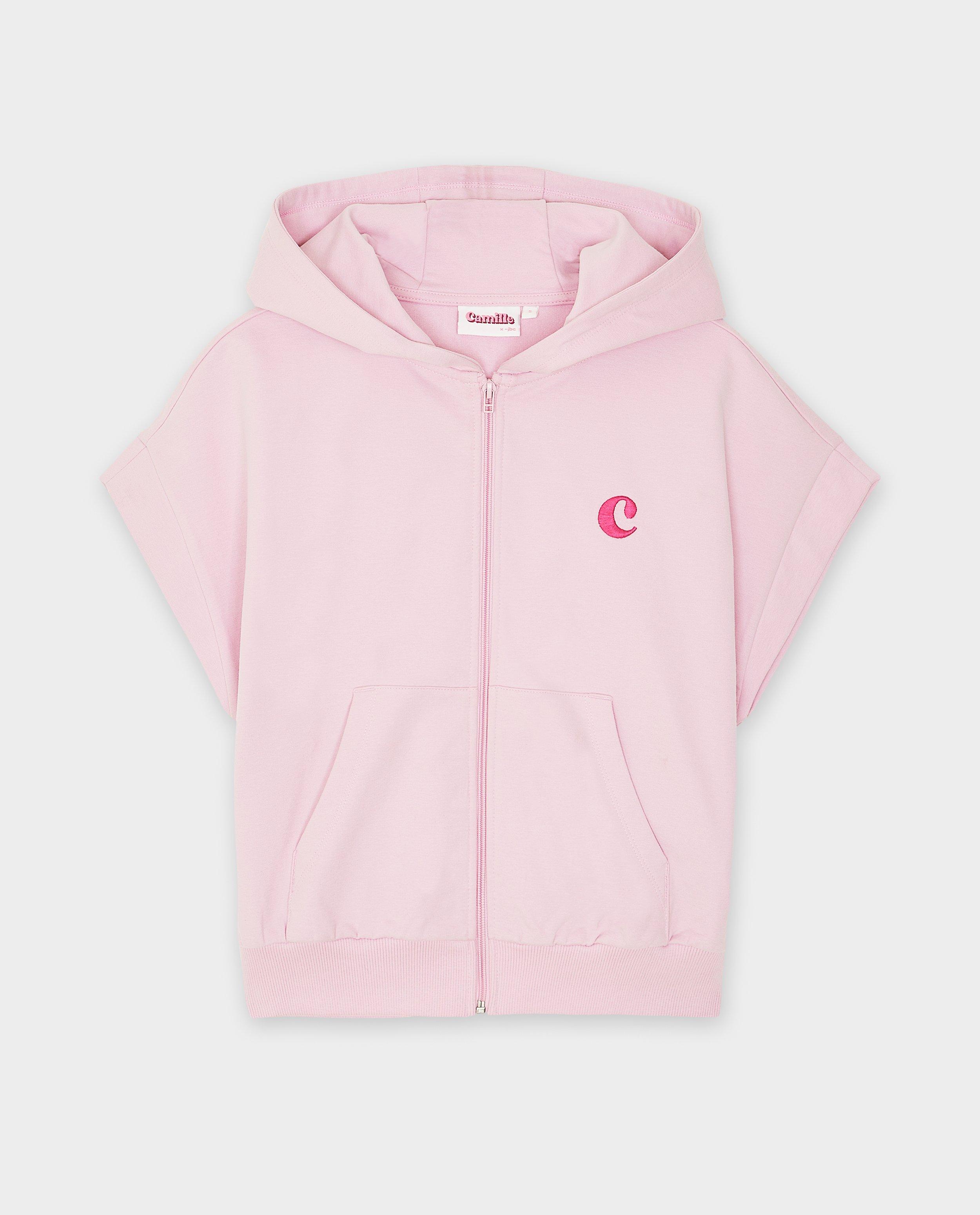 CAMILLE Hímzett feliratú pulóver, XS-XL világos rózsaszín