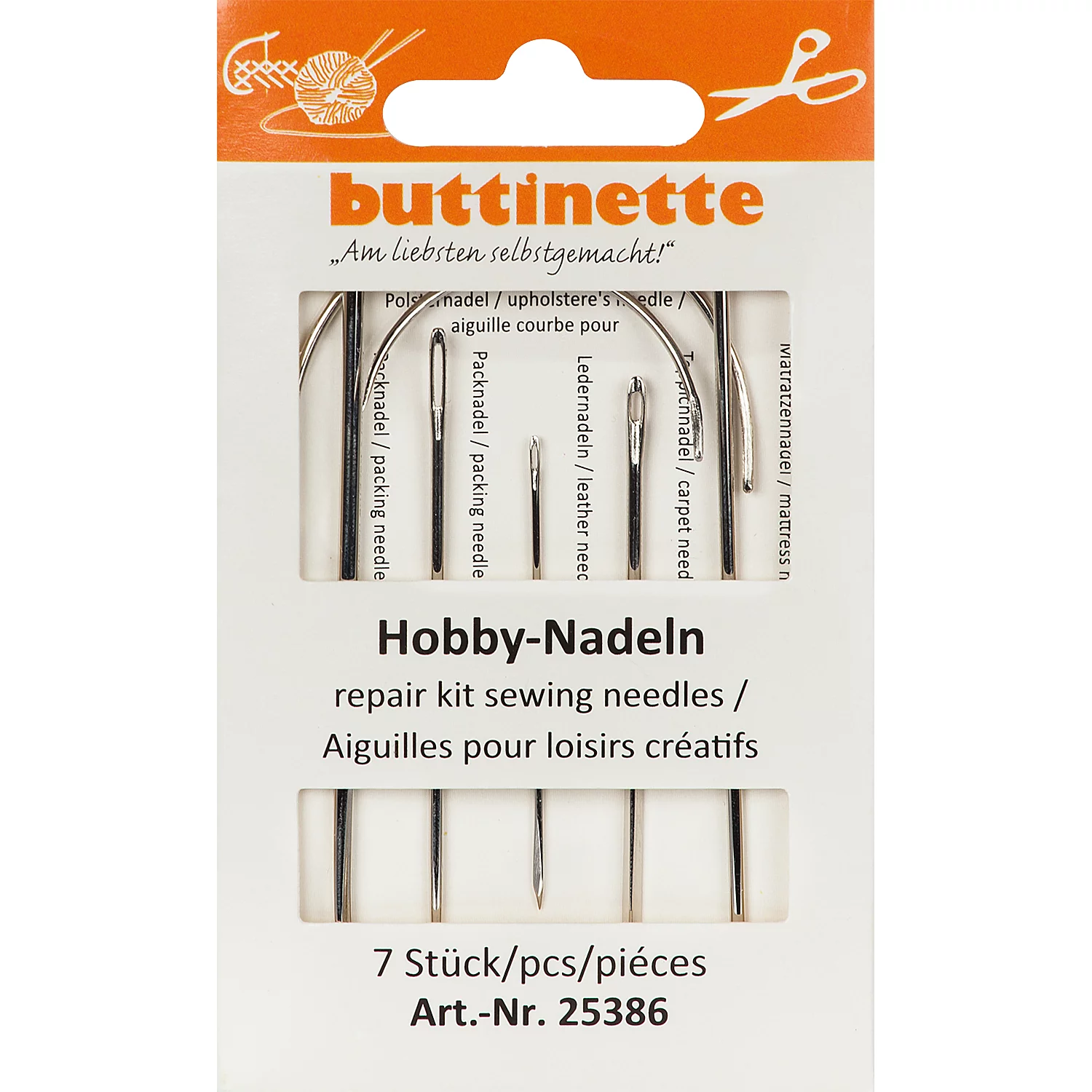 buttinette Hobby-Nadelset, 1–2,1 mm, Länge: 45–90 mm, 7 Stück