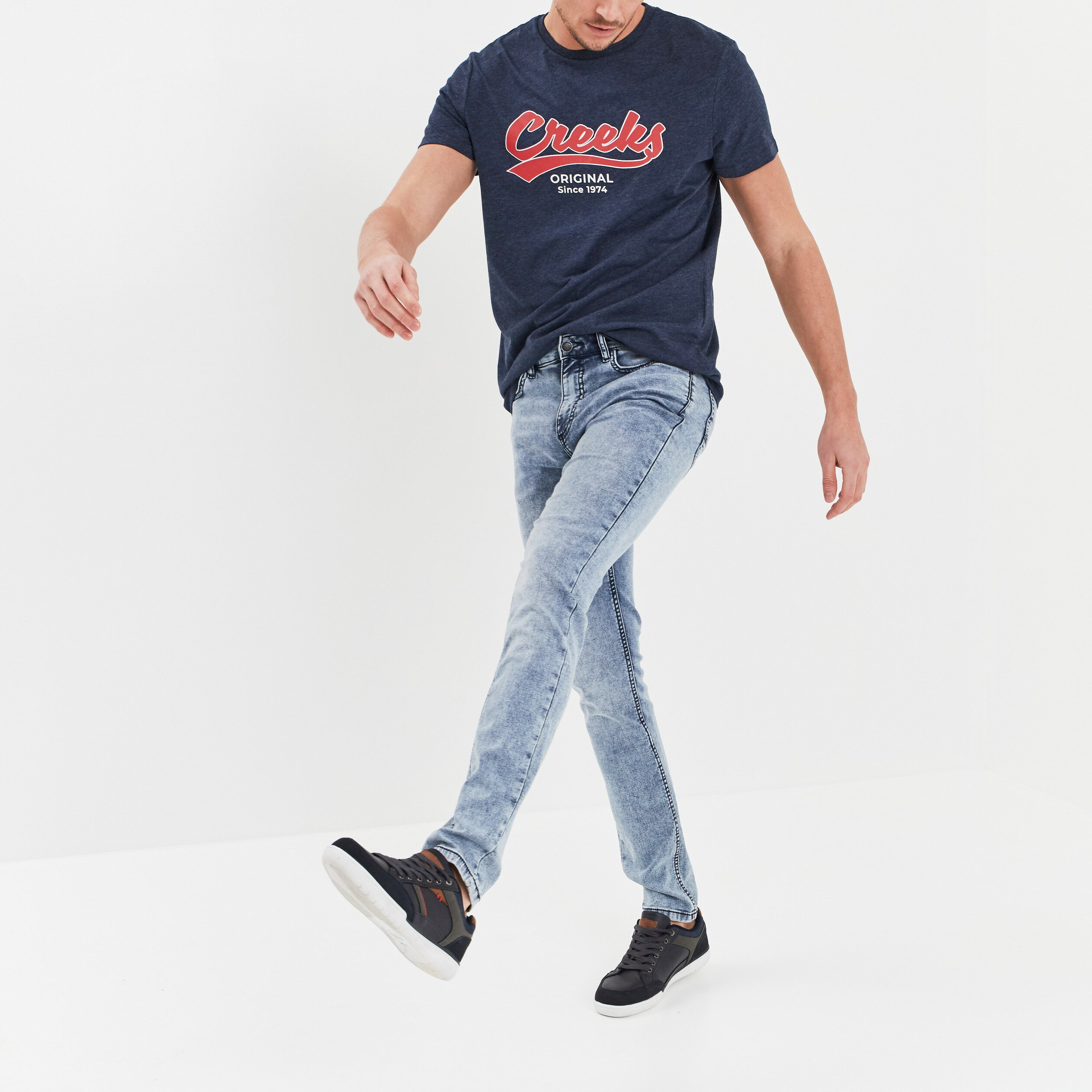 Jeans skinny taille standard denim bleach homme | La Halle