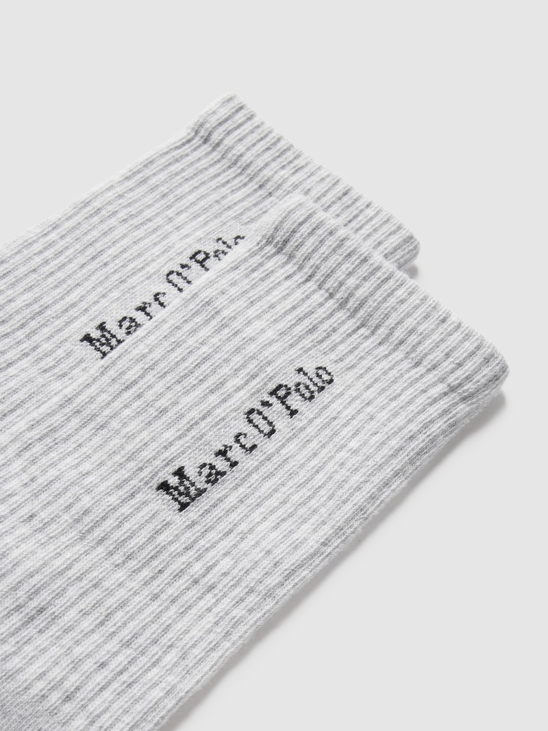 Socken mit Label-Detail im 2er-Pack Modell 'Alex' in hellgrau meliert