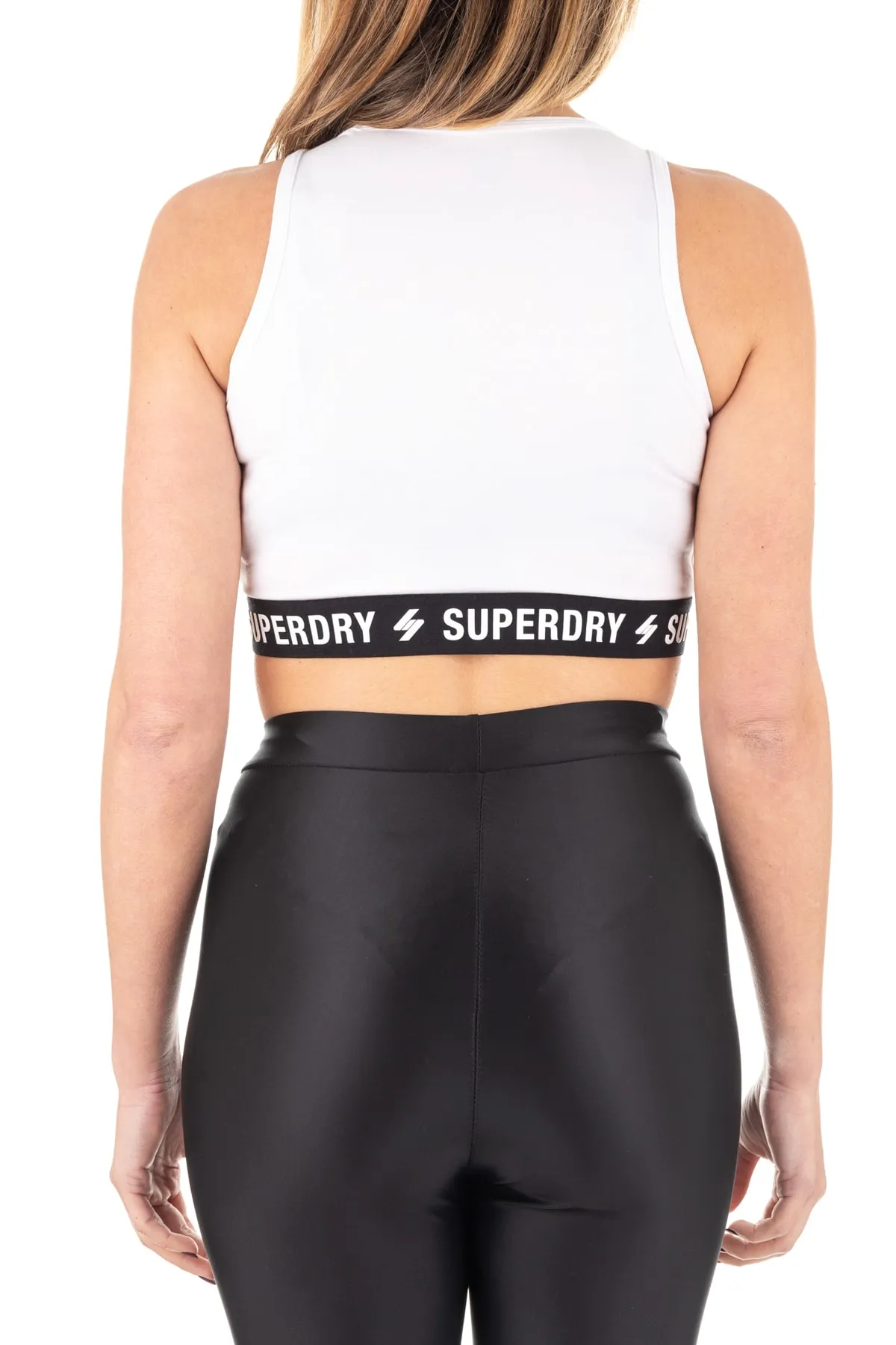 SUPERDRY  Sport-BH - Weiß - Slogan