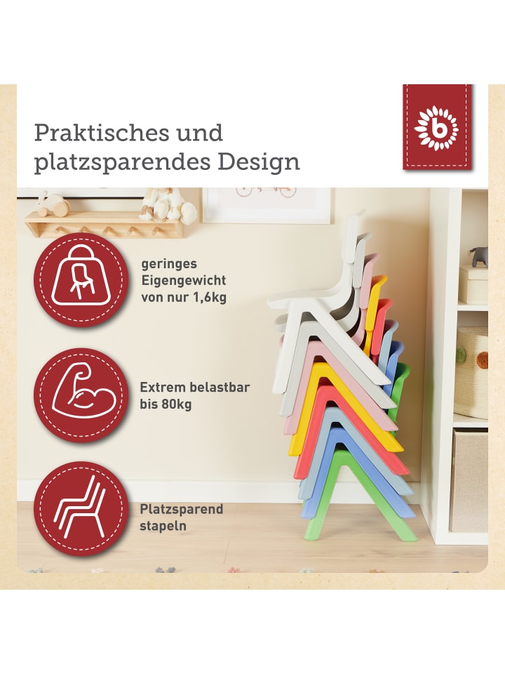 Bieco Spielwaren Kinderstuhl bis 80 kg belastbar in Rot günstig kaufen onesize