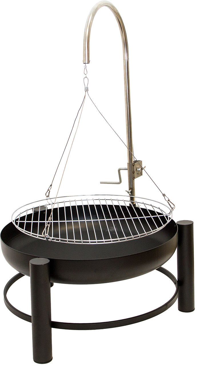 NATIV Garten Feuerschale Schwenkgrill mit Feuerschale 50 cm, (1 Set), Schwenkgrill mit Grillrost, höhenverstellbar mit Kurbel, Feuerstelle