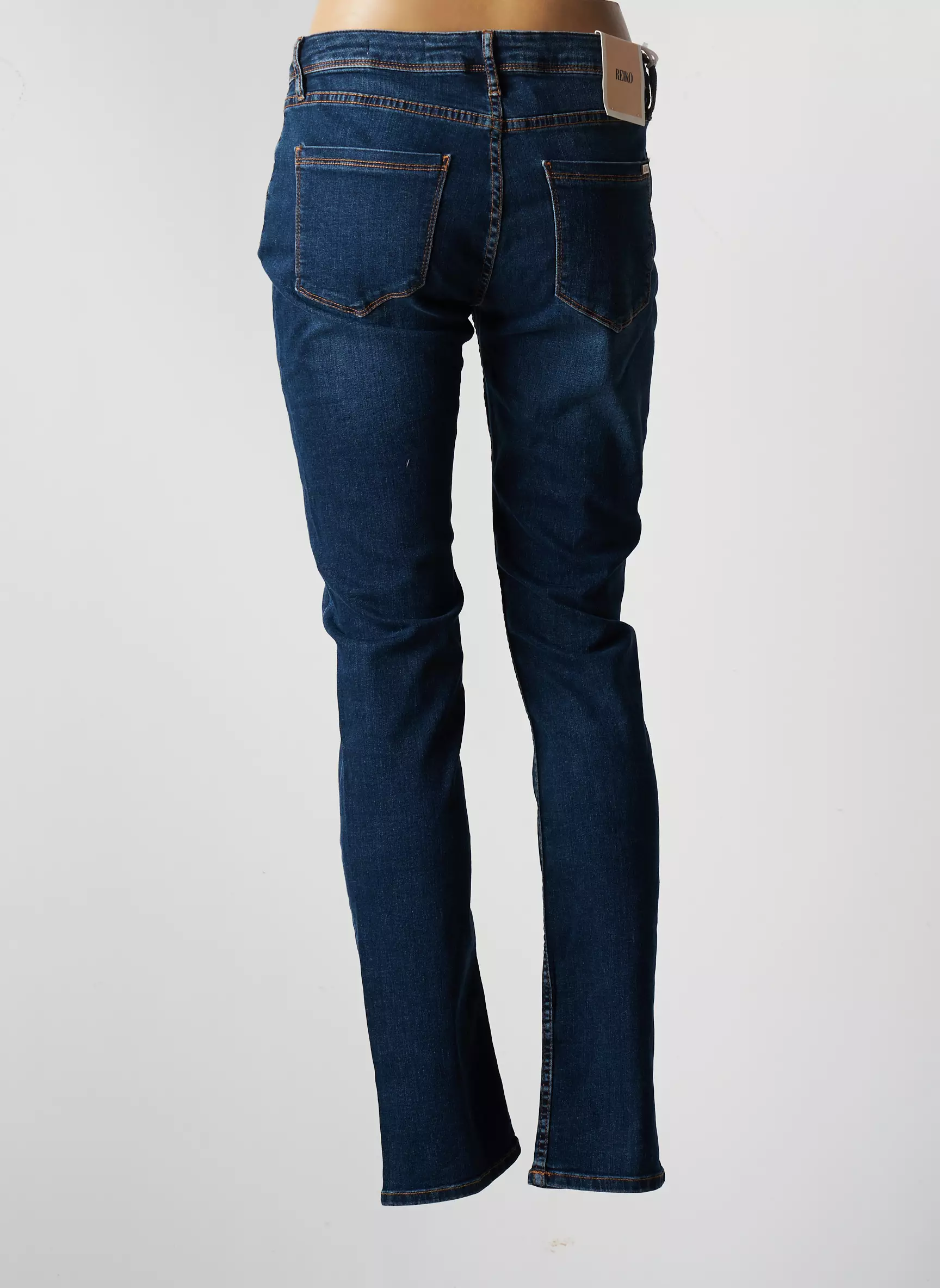 Reiko Jeans Coupe Slim Femme couleur bleu