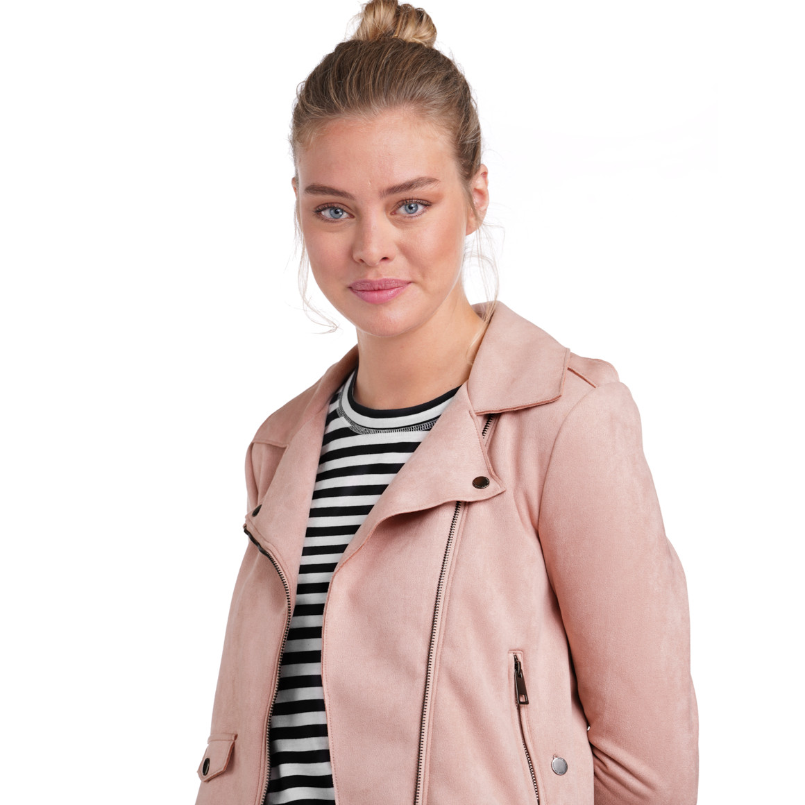 Damen Velours-Bikerjacke mit Reißverschluss