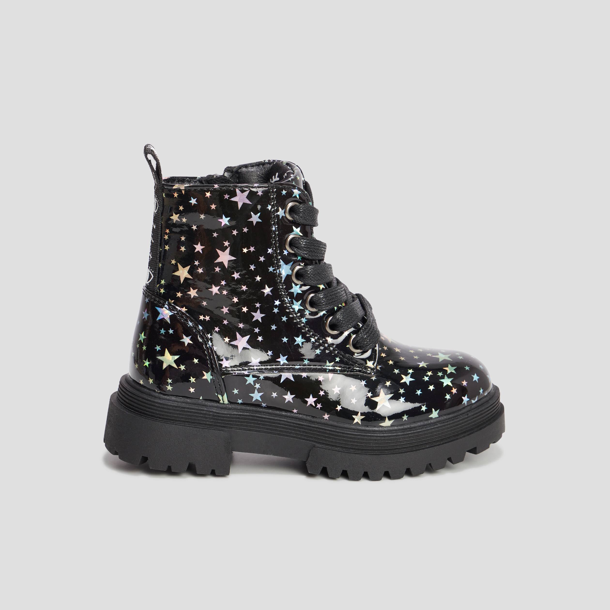 Bottines vernies semelles crantées noir fille | La Halle