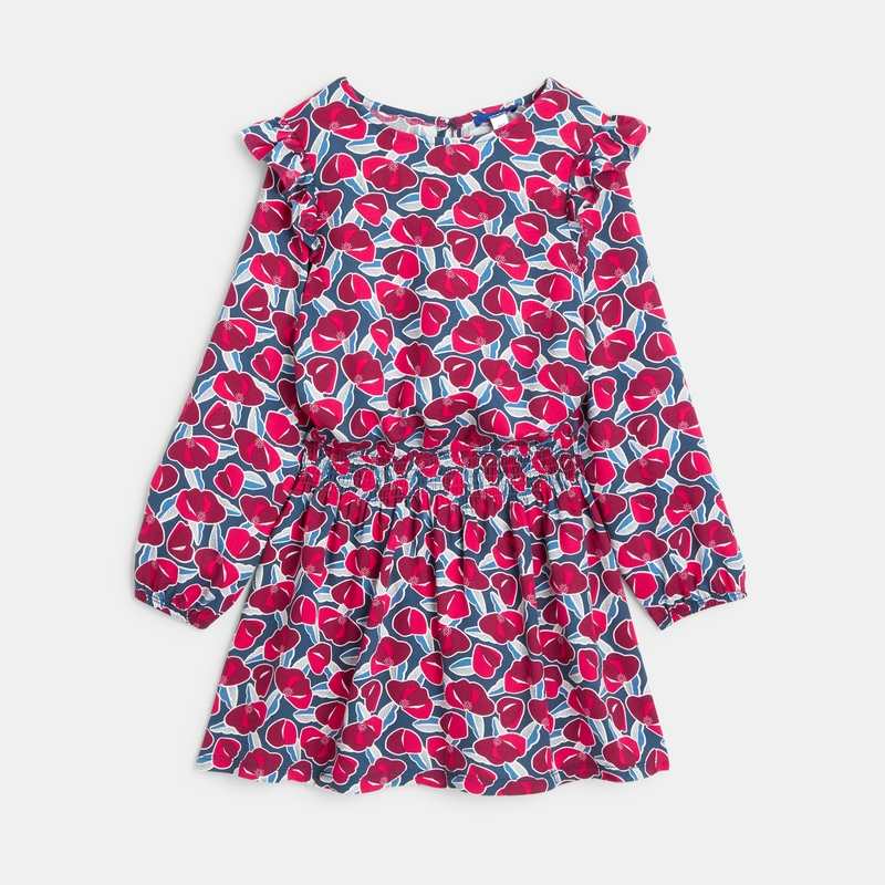 Robe courte imprimée rose fille