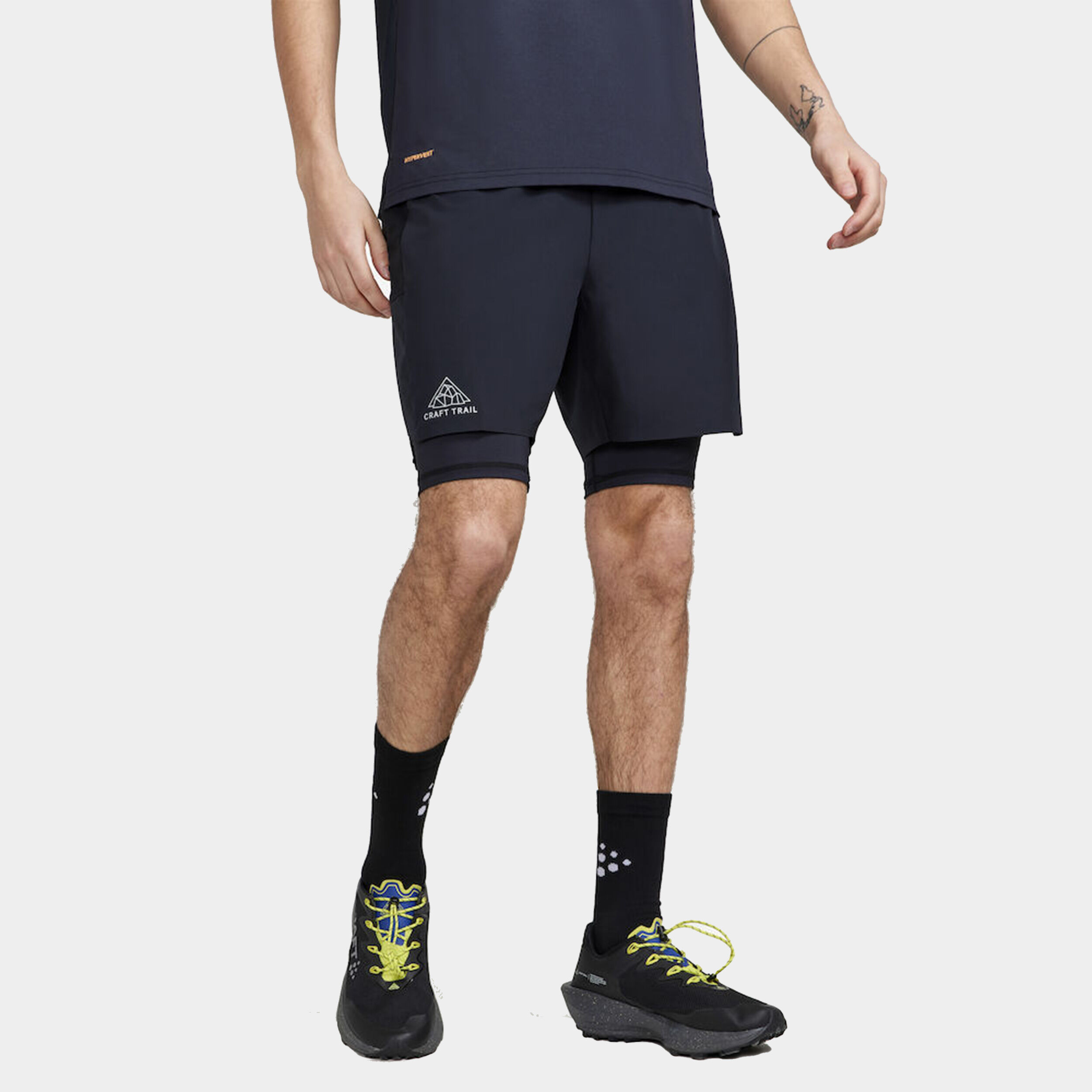 Pro Trail 2in1 Laufshorts Herren - Schwarz