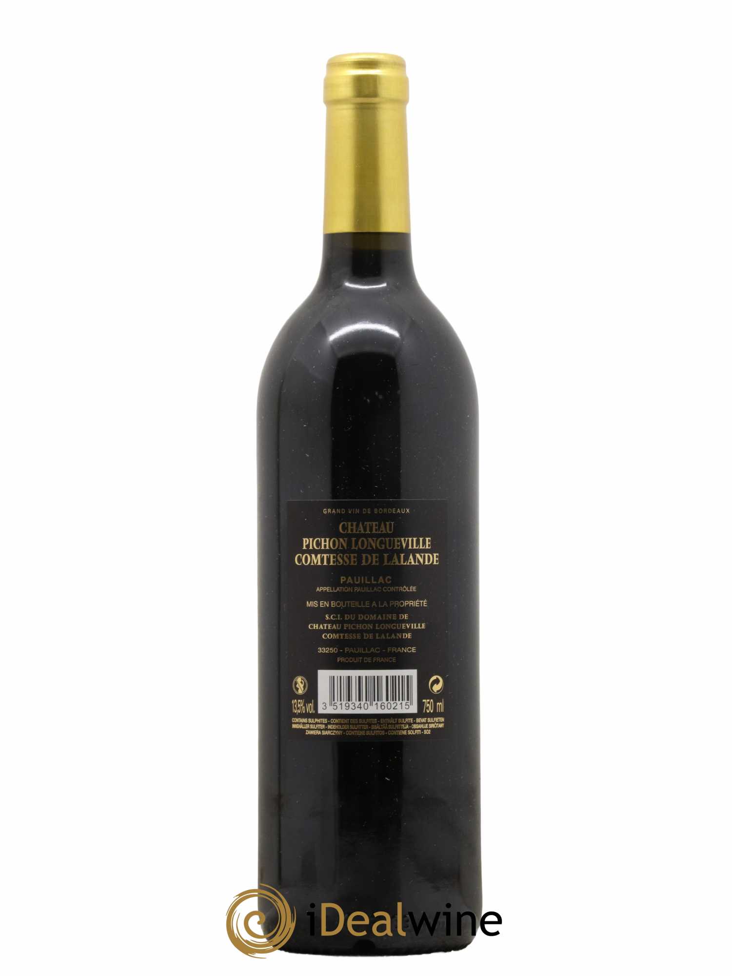Château Pichon Longueville Comtesse de Lalande 2ème Grand Cru Classé  2016 - Lot de 1 Bouteille