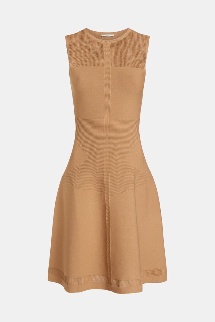 Nahtloses Mesh-Strickkleid