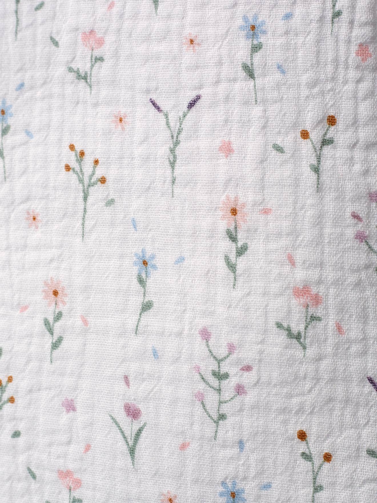 Vertbaudet Ärmelloser Baby Schlafsack PROVENCE Oeko-Tex personalisierbar - wollweiß/mehrfarbig