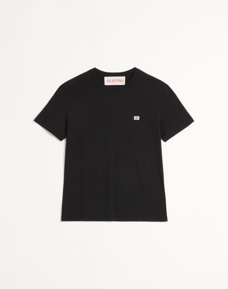 T-shirt en coton avec écusson logo V