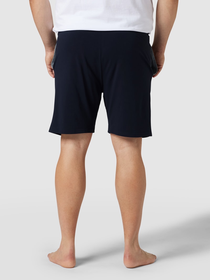 PLUS SIZE Sweatshorts mit Logo-Stitching in dunkelblau