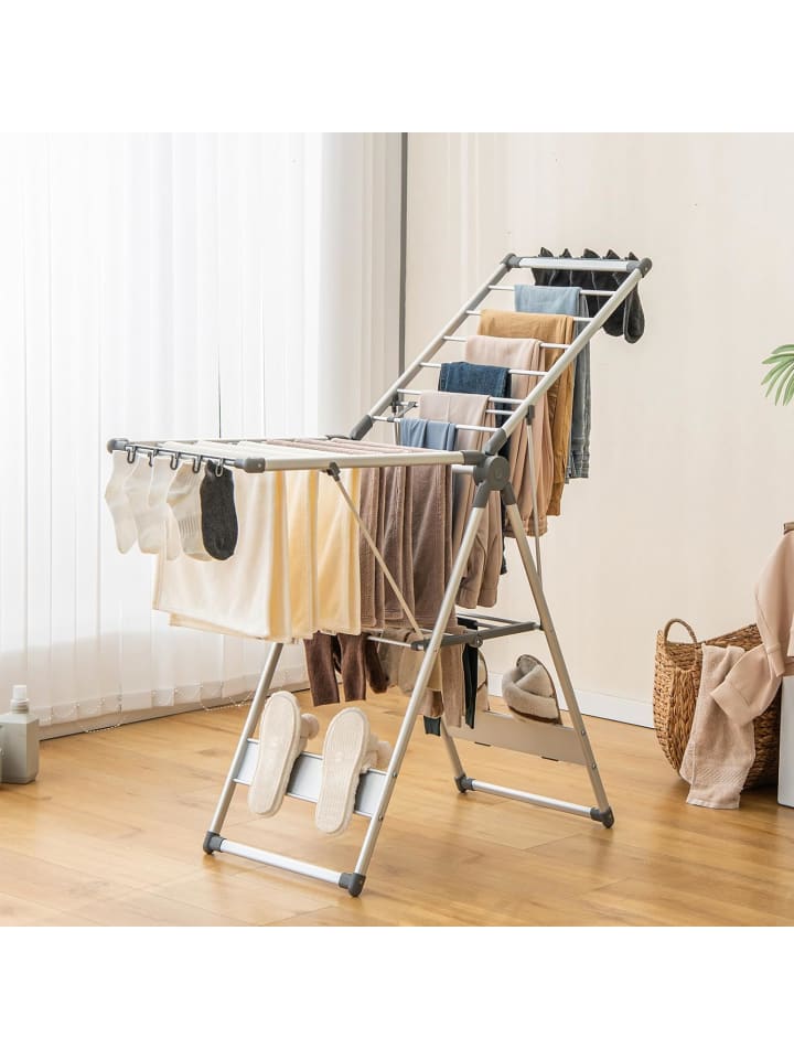 COSTWAY Wäscheständer ausziehbar in Silber günstig kaufen onesize