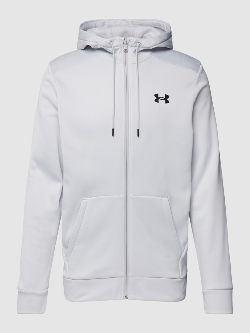Sweatjacke mit Logo-Detail Modell 'Fleece' in hellgrau