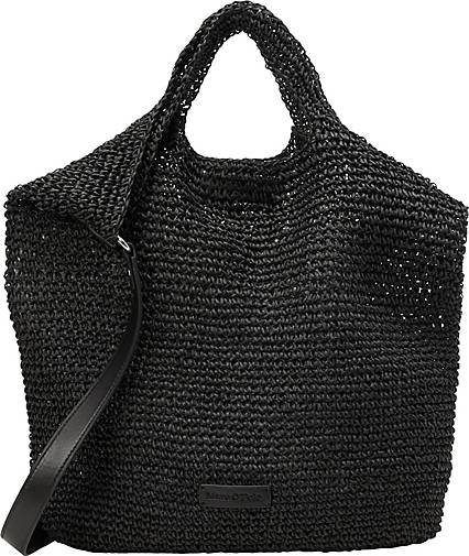 Marc O'Polo Raffia-Bast-Hobo-Bag mit abnehmbarer Leder-Innentasche