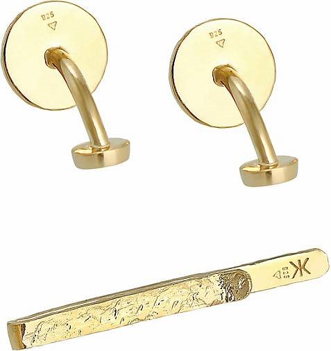 KUZZOI Schmuckset Manschettenknöpfe Krawattennadel Organic 925 Silber