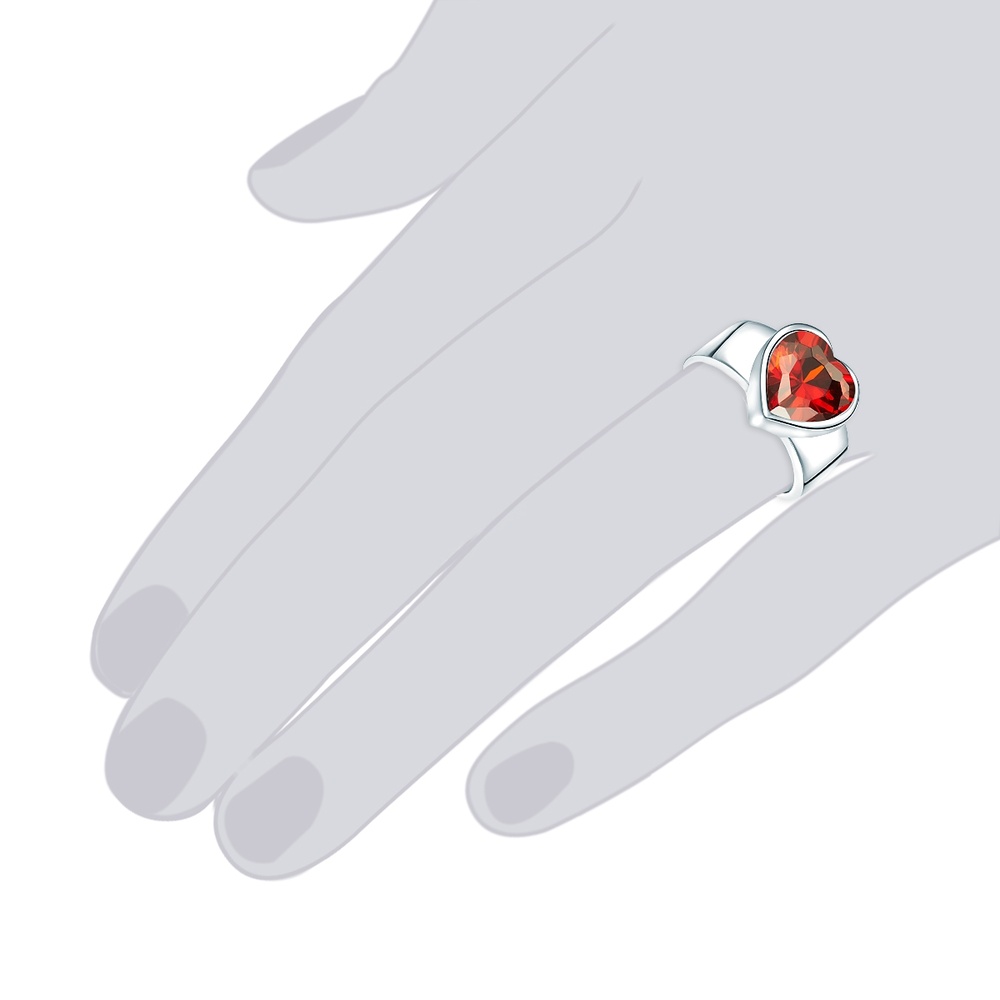 Rafaela Donata Bague en argent Coeur Argent sterling Oxyde de zirconium (CZ) en Argent Bague