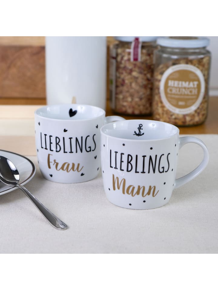 Geda Labels Tasse Lieblingsmann Punkte in Weiß - 300 ml günstig kaufen onesize