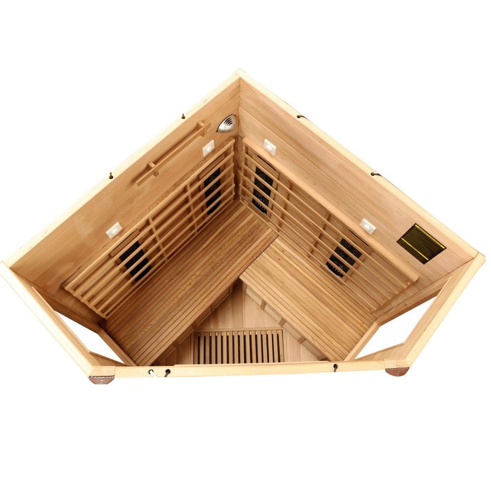 Dewello Infrarotkabine Infrarotsauna TORONTO 152cm x 152cm x 190cm Vollspektrum