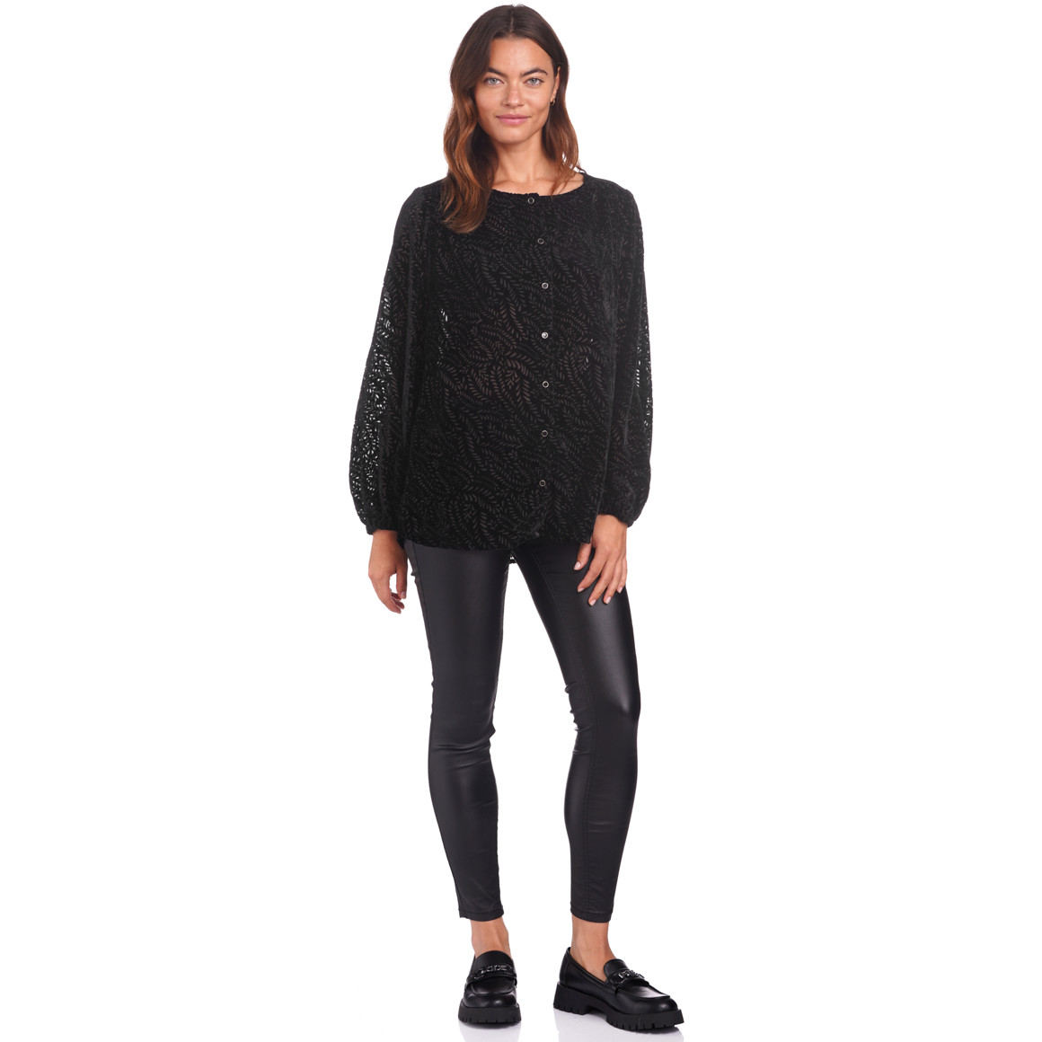Damen Bluse mit Ausbrennermuster