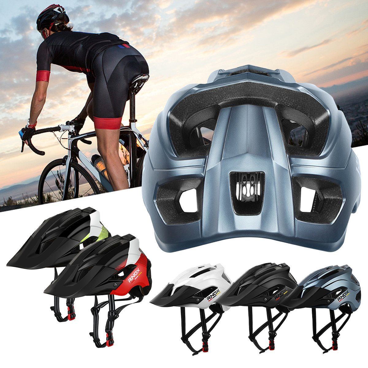 meeteu Fahrradhelm Radhelm Cityhelm Erwachsenenhelm für Männer und Frauen (1-tlg., mit Antibakteriellen Polstern)
