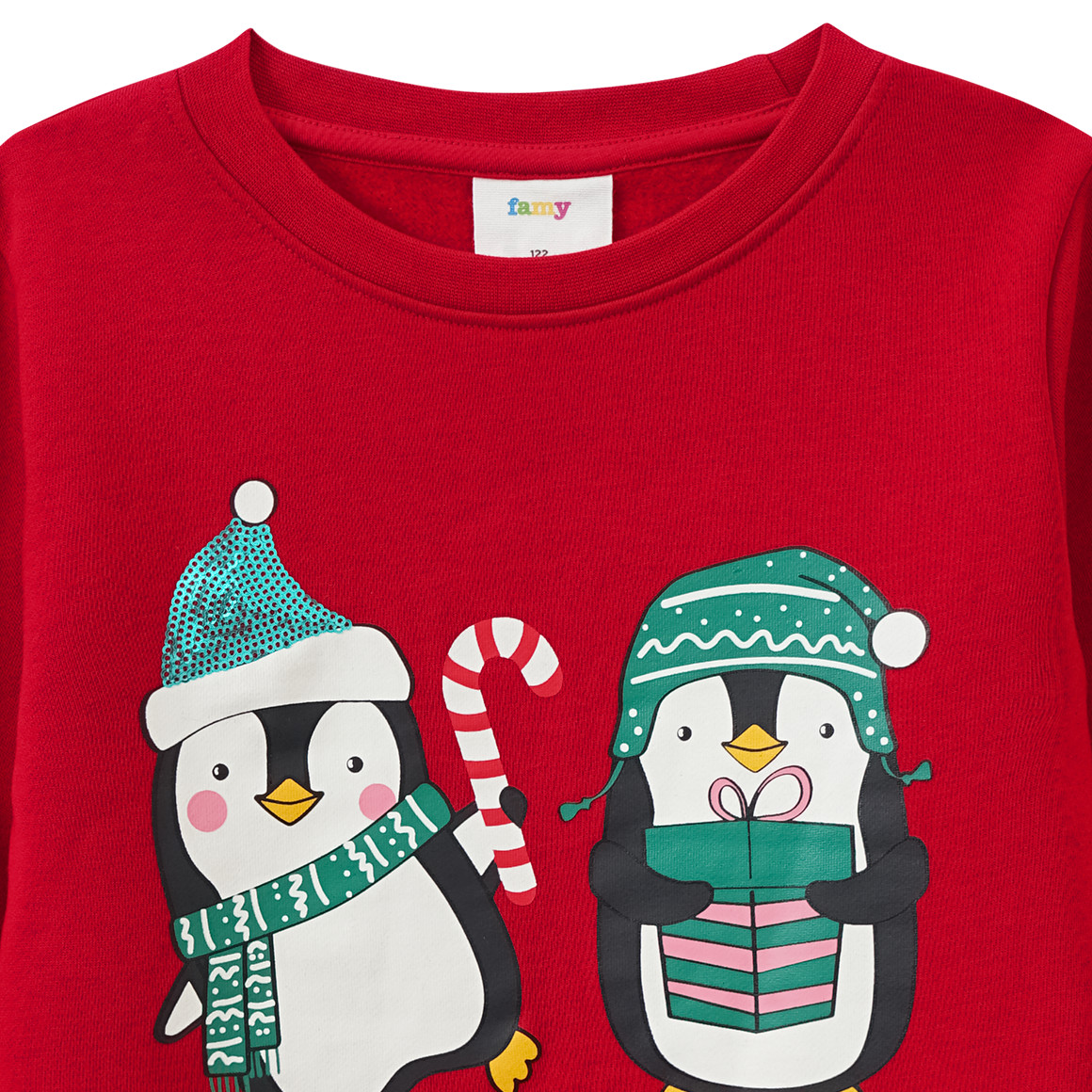 Mädchen Weihnachtssweatshirt mit Applikation rot