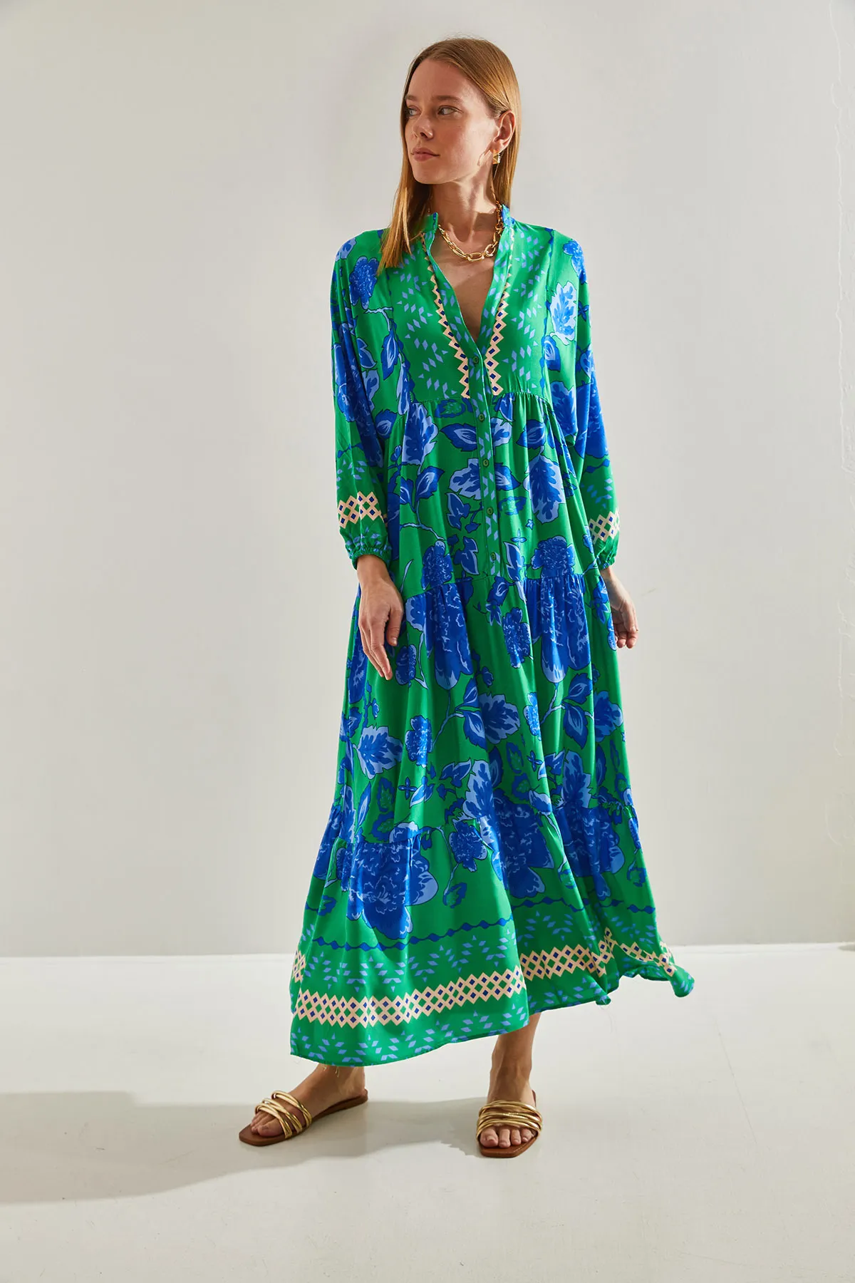 Bianco Lucci  Kleid - Grün - A-Linie