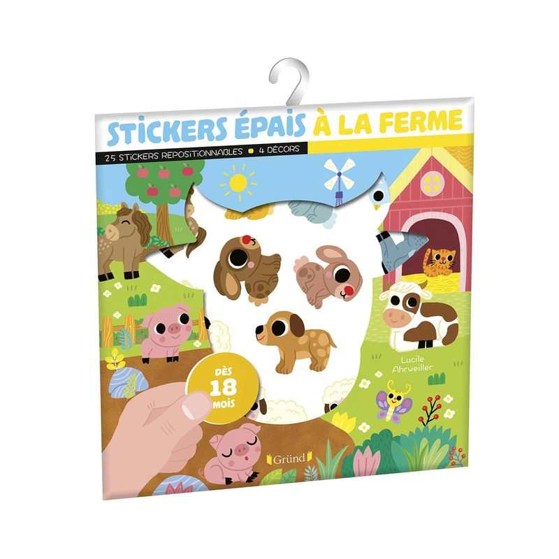 Pochette Stickers épais, À la ferme - Gründ