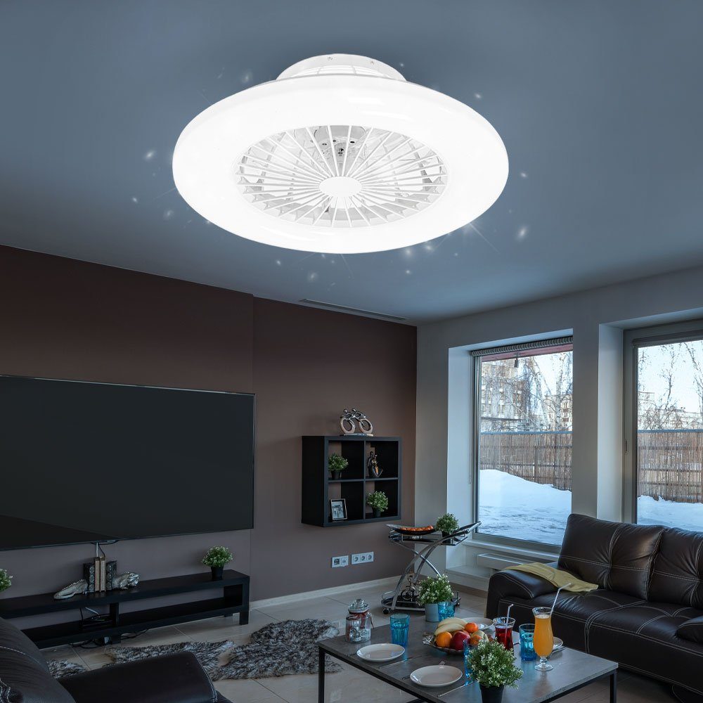etc-shop Deckenventilator, LED Deckenventilator inkl. Fernbedienung Sterneneffekt Dimmbar