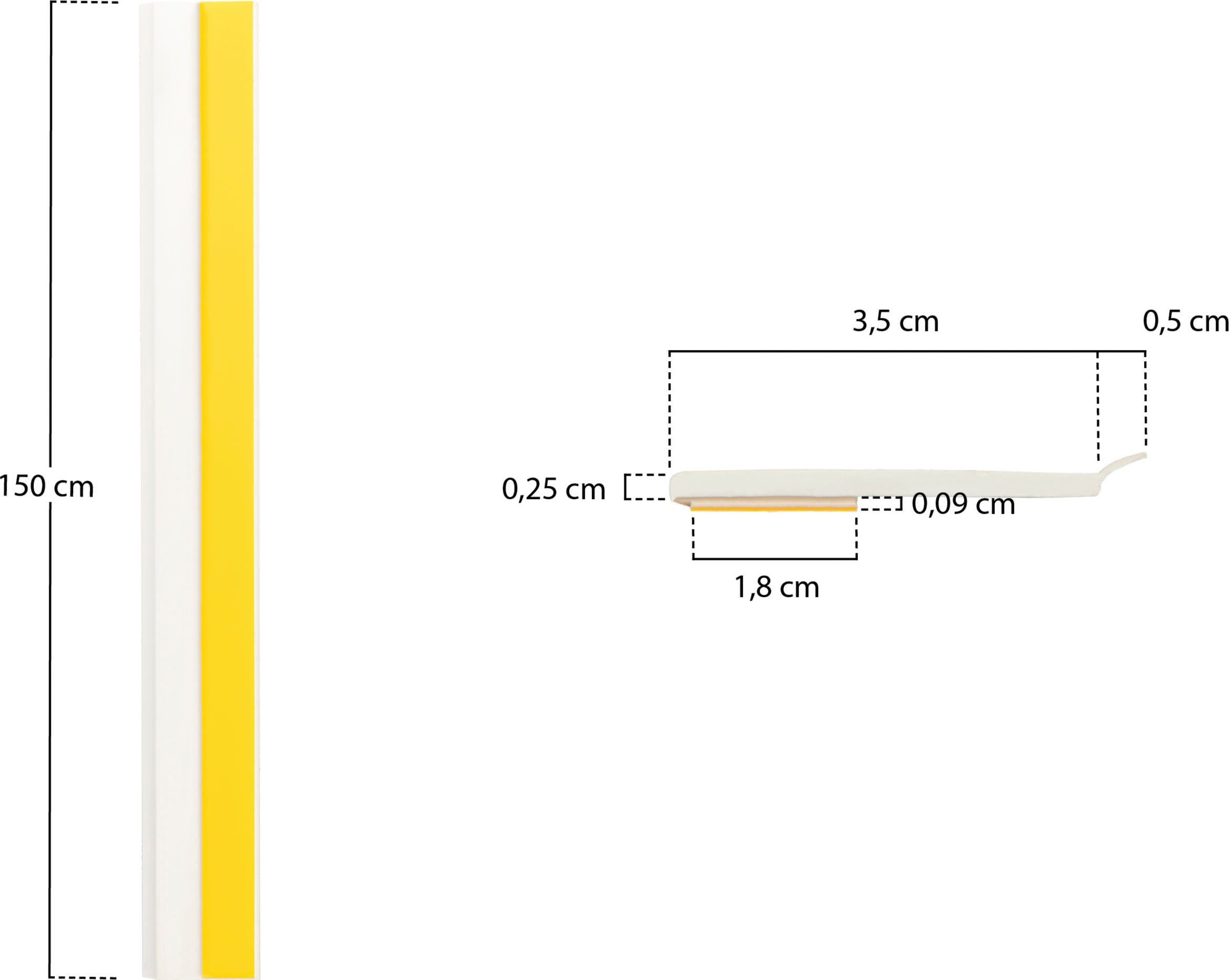 SCHELLENBERG Zierleiste PVC-Flachleiste, selbstklebend, selbstklebend, 1,5 m Länge, 4 cm Breite