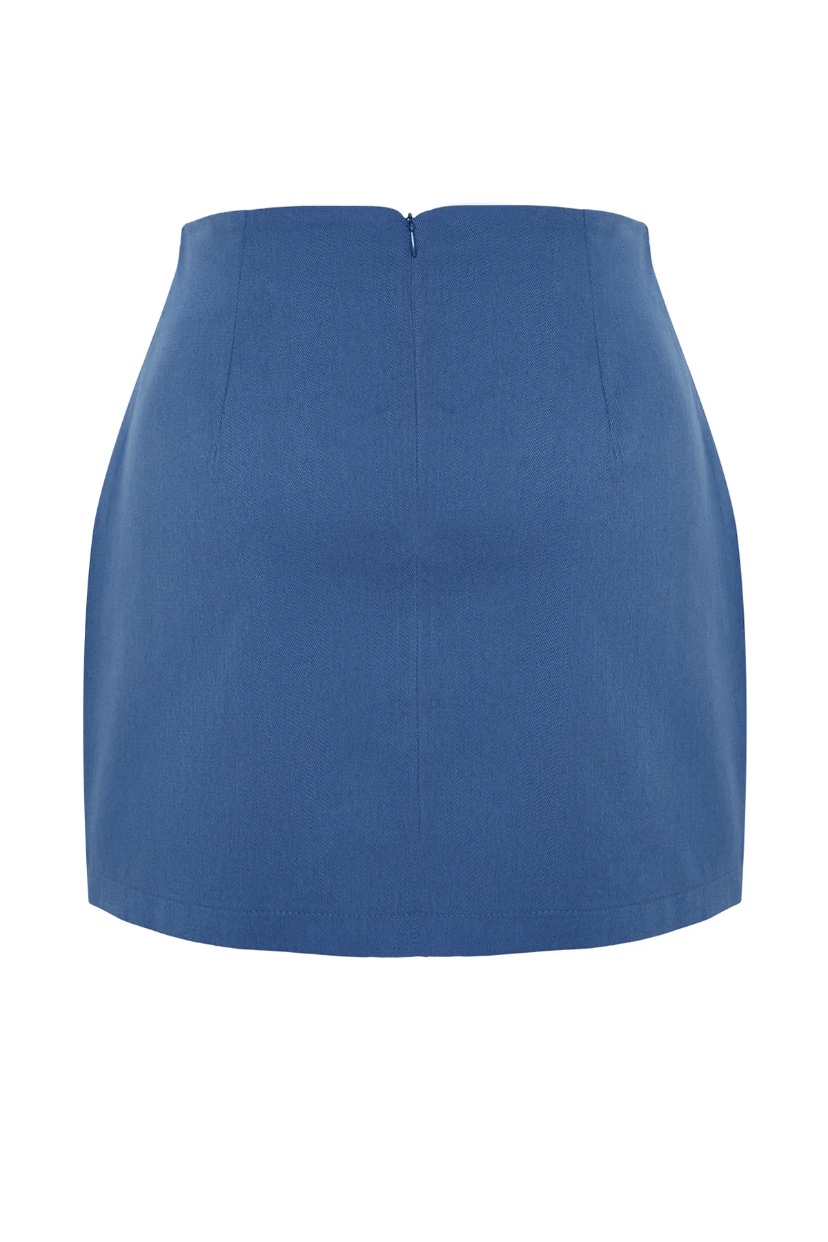 Trendyol Collection  Indigoblauer Minirock in A-Linie mit hoher Taille - Gewebt, TWOSS22ET0136