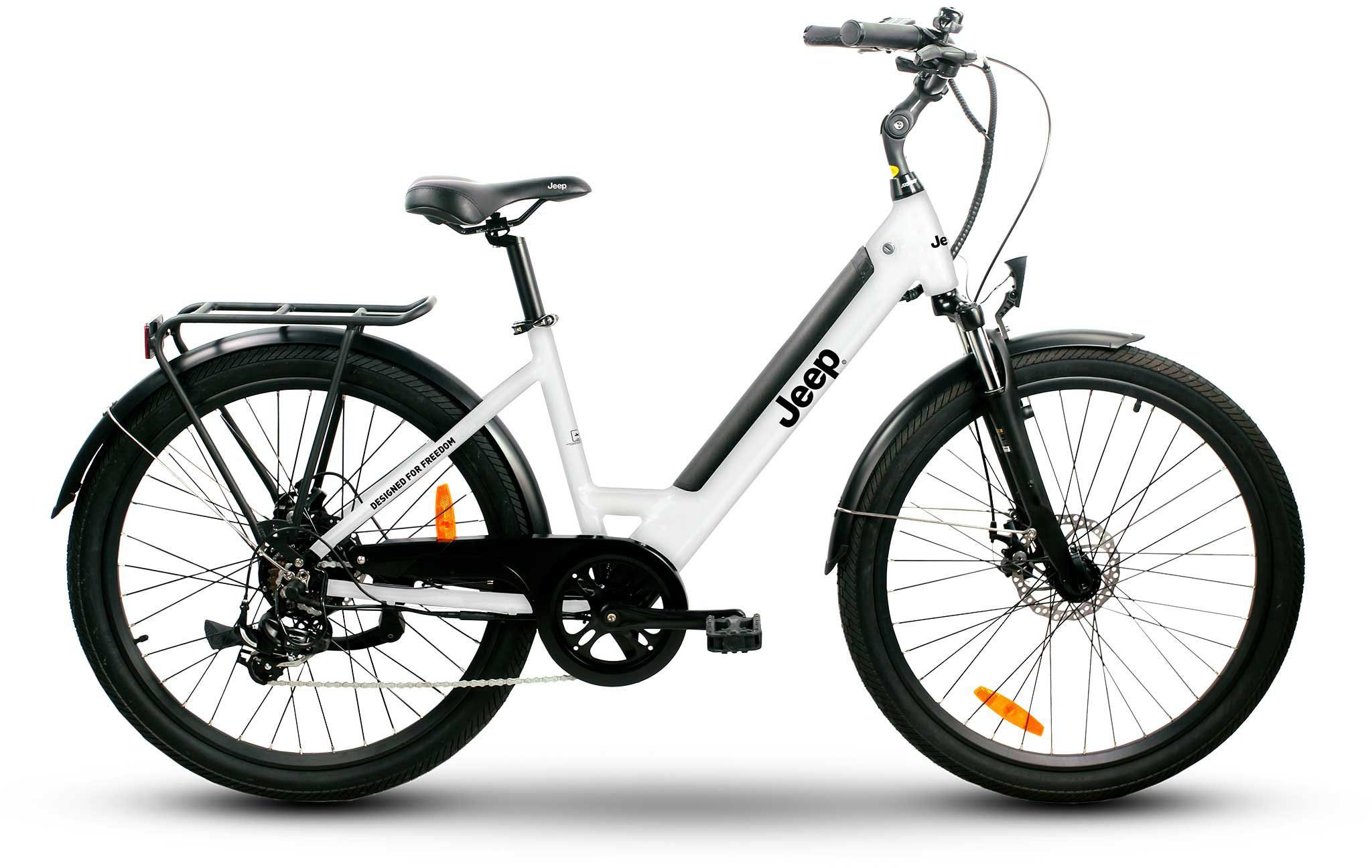 Jeep E-Bikes E-Bike TLR 7021, 7 Gang, Kettenschaltung, Heckmotor, (mit Akku-Ladegerät)