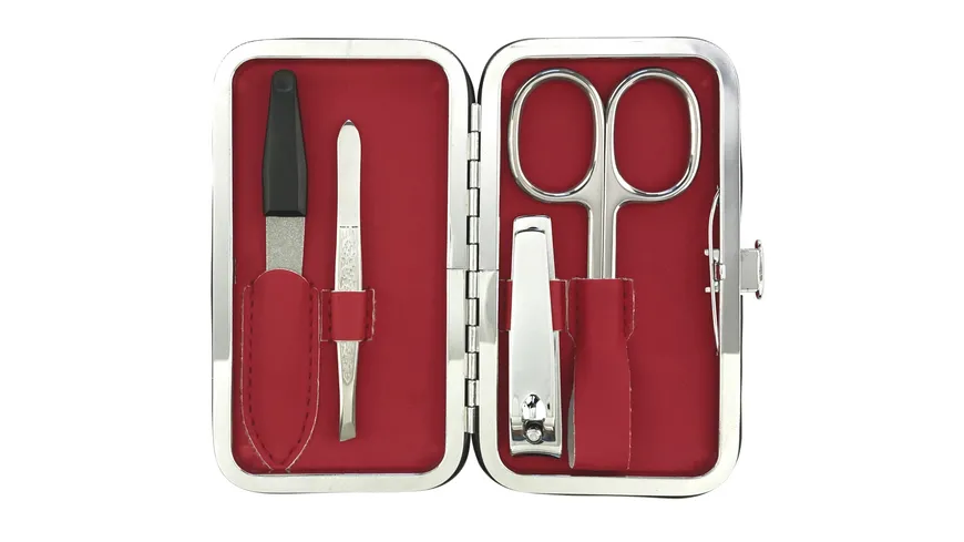 Rahmenmaniküre Etui, 4-teilig, Rot Rot