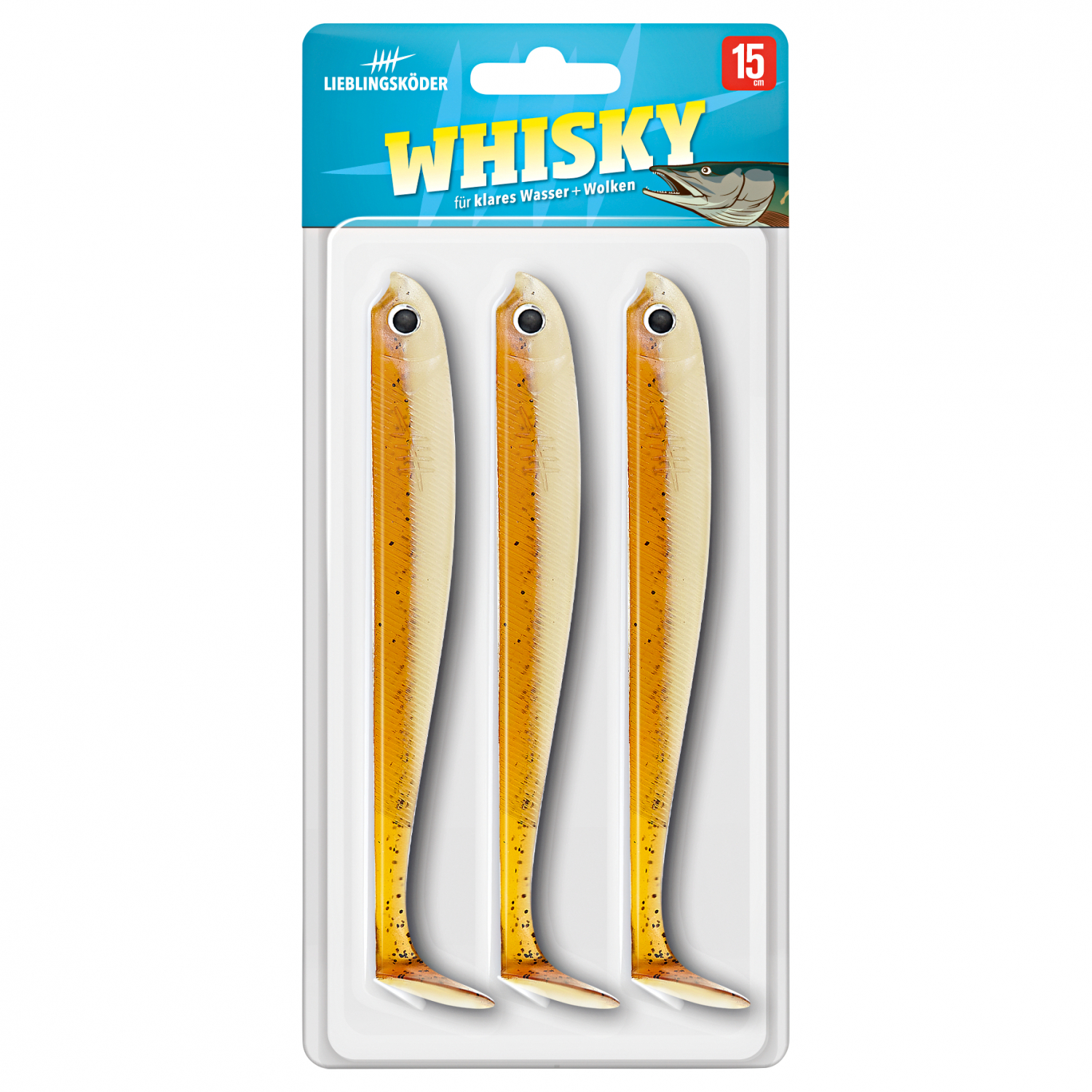 Lieblingsköder Gummifisch Hechtköder (15 cm, Whisky)