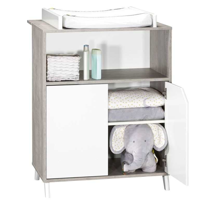 Commode à langer 2 en 1 Scandi gris