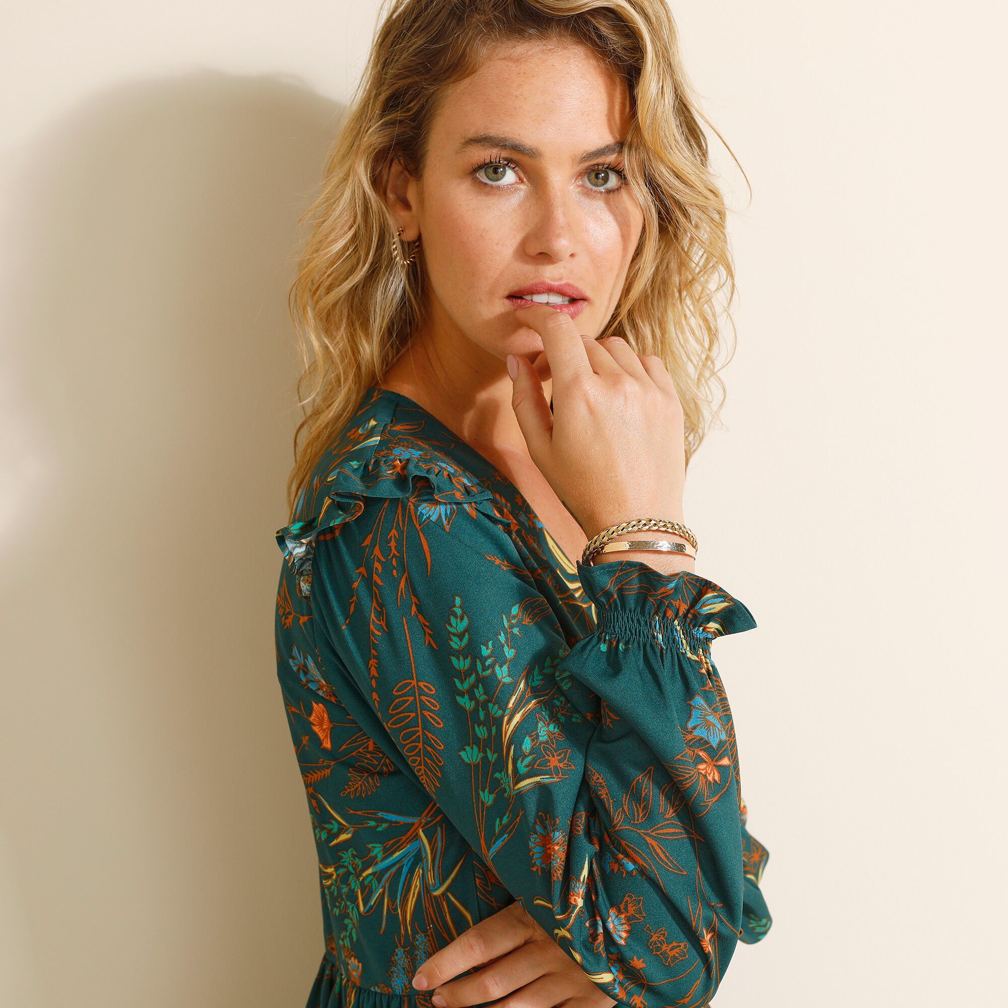 Robe imprimée col V