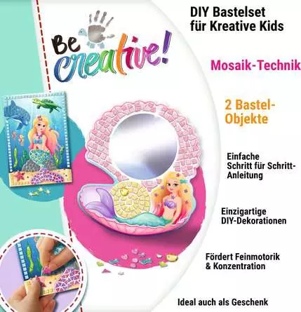 Mosaik Meerjungfrau - Bastelset für Kinder ab 7 Jahren